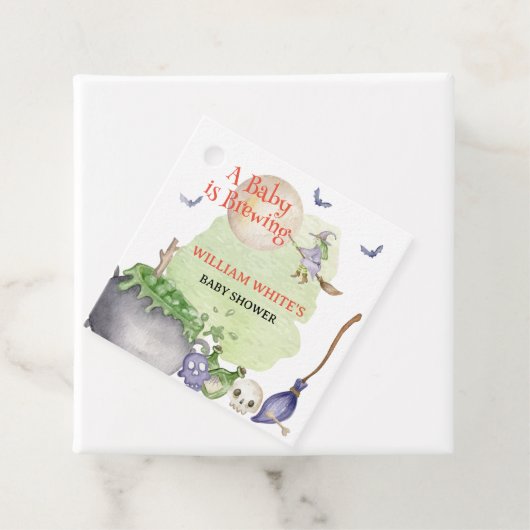 Halloween Cauldron Baby is Brouwen Douche Bedankjes Labels (In situ)