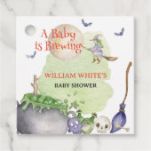 Halloween Cauldron Baby is Brouwen Douche Bedankjes Labels (Voorkant)