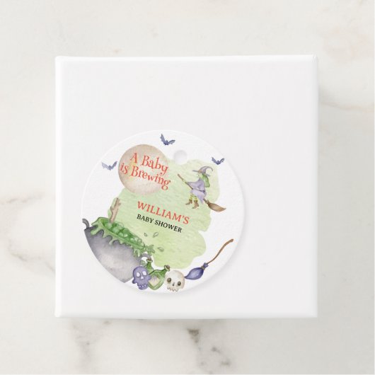 Halloween Cauldron Baby is Brouwen Douche Bedankjes Labels (In situ)