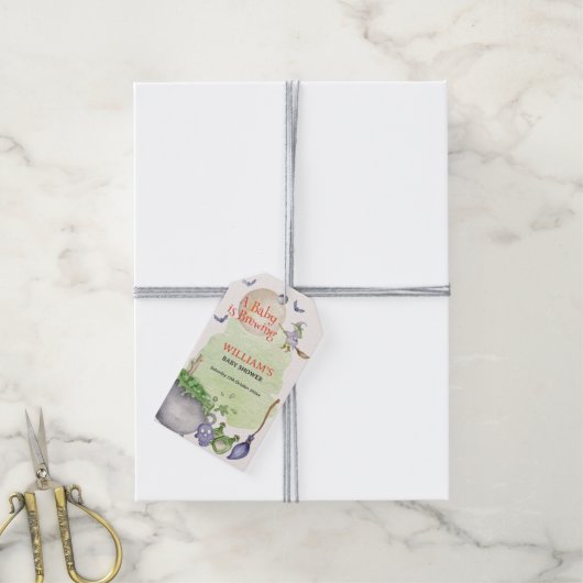 Halloween Cauldron Baby is Brouwen Douche Cadeaulabel (Met Touw)