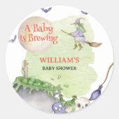 Halloween Cauldron Baby is Brouwen Douche Ronde Sticker (Voorkant)