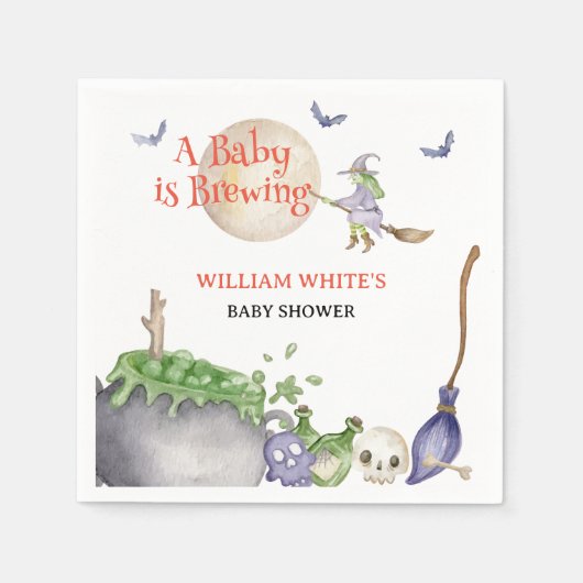 Halloween Cauldron Baby is Brouwen Douche Servet (Voorkant)