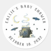 Halloween Cauldron Baby shower Favor Ronde Sticker (Voorkant)