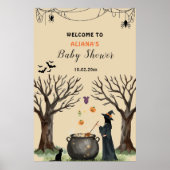 Halloween Cauldron Spooky Baby shower Welkom Poster (Voorkant)
