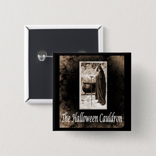  Halloween Cauldron Vierkante Button 5,1 Cm (Voorkant /achterkant)