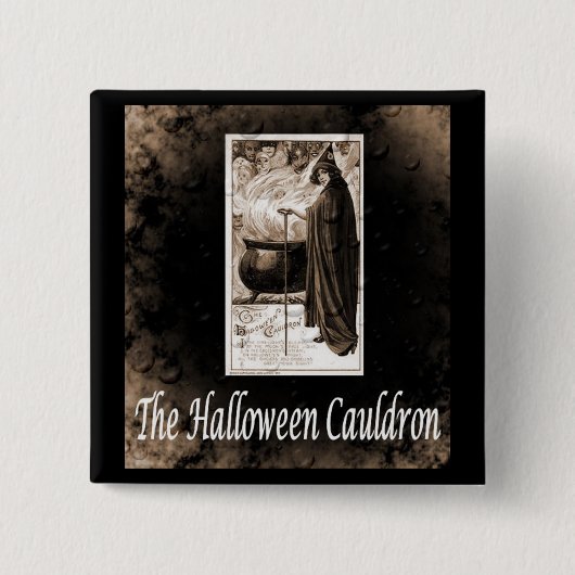 Halloween Cauldron Vierkante Button 5,1 Cm (Voorkant)