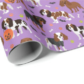 Halloween Cavalier King Charles Spaniel Cadeaupapier (Rol Hoek)
