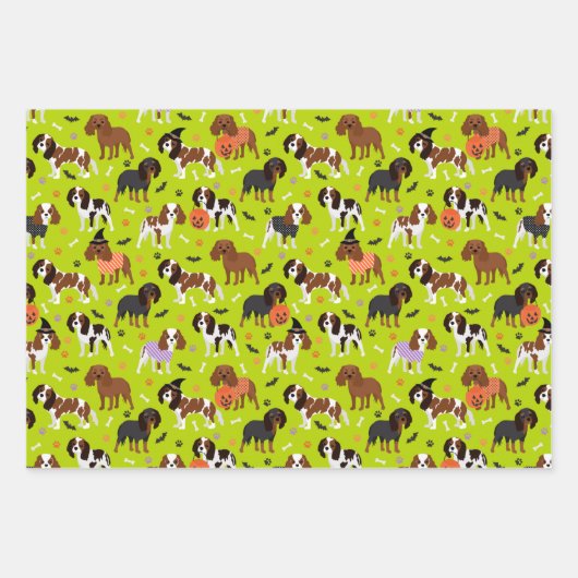 Halloween Cavalier King Charles Spaniel Inpakpapier Vel (Voorkant 2)