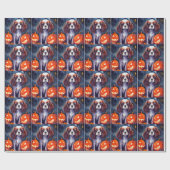 Halloween Cavalier King Charles Spaniel Pompoenen Cadeaupapier (Vlak)