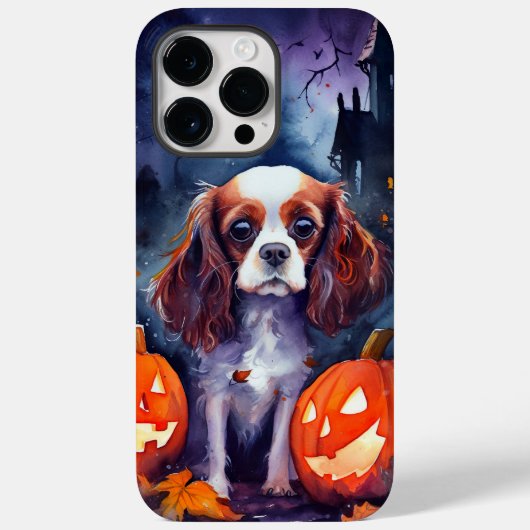 Halloween Cavalier King Charles Spaniel Pompoenen Case-Mate iPhone Case (Achterkant)