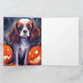 Halloween Cavalier King Charles Spaniel Pompoenen Kaart (Binnen)