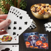Halloween Cavalier King Charles Spaniel Pompoenen Pokerkaarten (Insitu)
