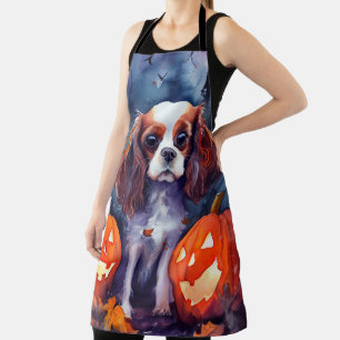 Halloween Cavalier King Charles Spaniel Pompoenen Schort