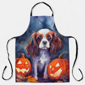 Halloween Cavalier King Charles Spaniel Pompoenen Schort (Voorkant)