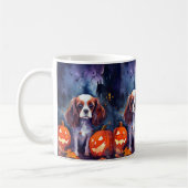 Halloween Cavalier King Charles Spaniel Pumpkins Koffiemok (Links)