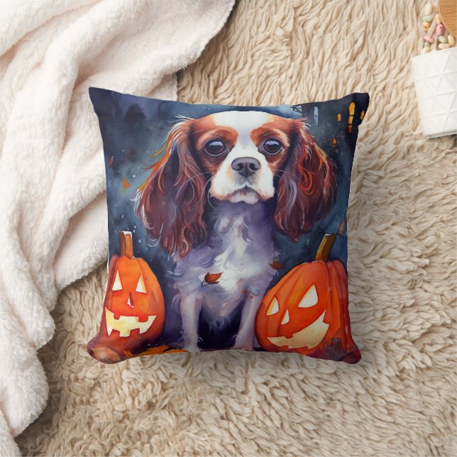 Halloween Cavalier King Charles Spaniel Pumpkins Kussen (Deken)