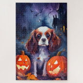 Halloween Cavalier King Charles Spaniel Pumpkins Legpuzzel (Verticaal)