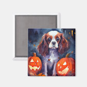 Halloween Cavalier King Charles Spaniel Pumpkins Magneet (Voorkant / Achterkant)