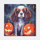Halloween Cavalier King Charles Spaniel Pumpkins Magneet (Voorkant)