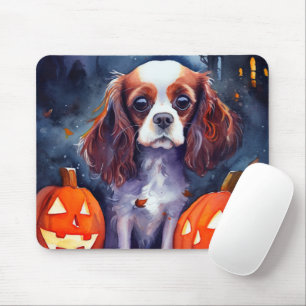 Halloween Cavalier King Charles Spaniel Pumpkins Muismat