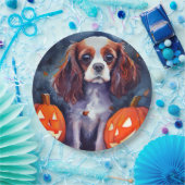 Halloween Cavalier King Charles Spaniel Pumpkins Papieren Bordje (Feest)