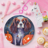Halloween Cavalier King Charles Spaniel Pumpkins Papieren Bordje (Feest)