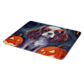 Halloween Cavalier King Charles Spaniel Pumpkins Snijplank (Hoek)