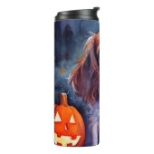 Halloween Cavalier King Charles Spaniel Pumpkins Thermosbeker (Gedraaid links)