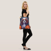 Halloween Cavalier King Charles Spaniel Pumpkins Tote Bag (Op model)