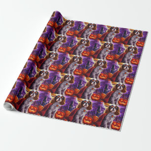 Halloween Cavalier King Vampier Pompoenen Griezele Cadeaupapier