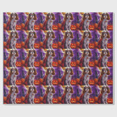 Halloween Cavalier King Vampire Pumpkins eng Cadeaupapier (Vlak)