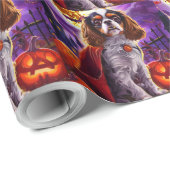 Halloween Cavalier King Vampire Pumpkins eng Cadeaupapier (Rol Hoek)