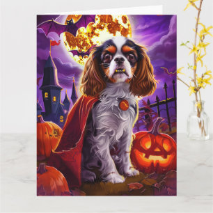 Halloween Cavalier King Vampire Pumpkins eng Kaart