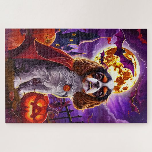Halloween Cavalier King Vampire Pumpkins eng Legpuzzel (Horizontaal)