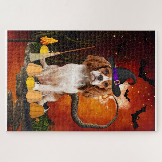Halloween Cavalier Koning Hond Legpuzzel (Horizontaal)