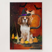 Halloween Cavalier Koning Hond Legpuzzel (Verticaal)