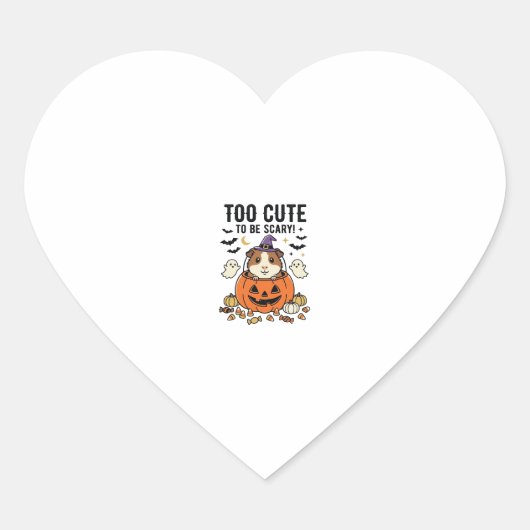 Halloween Cavia Te Schattig Om Schrikbarend Te Zij Hart Sticker (Voorkant)