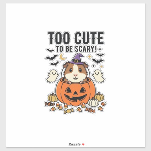 Halloween Cavia Te Schattig Om Schrikbarend Te Zij Sticker (Vel)