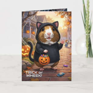 Halloween Cavia's, Kattenkostuum Trick or Wheek! Kaart