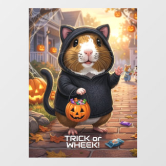 Halloween Cavia's, Kattenkostuum Trick or Wheek! Raamsticker