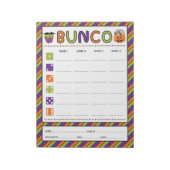 Halloween Celebration Bunco Game Score Card Notitieblok (Linkerzijde)