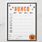 Halloween Celebration Bunco Game Score Kaart (Voorkant / Achterkant)