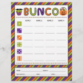 Halloween Celebration Bunco Game Score Kaart (Voorkant)