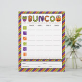 Halloween Celebration Bunco Game Score Kaart (Staand voorkant)