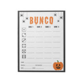 Halloween Celebration Bunco Game Score Kaart Notitieblok (Linkerzijde)