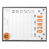Halloween Celebration Bunco Game Score Kaart Notitieblok (Voorkant)