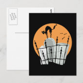 Halloween Cemetery Cat Briefkaart (Voorkant / Achterkant)