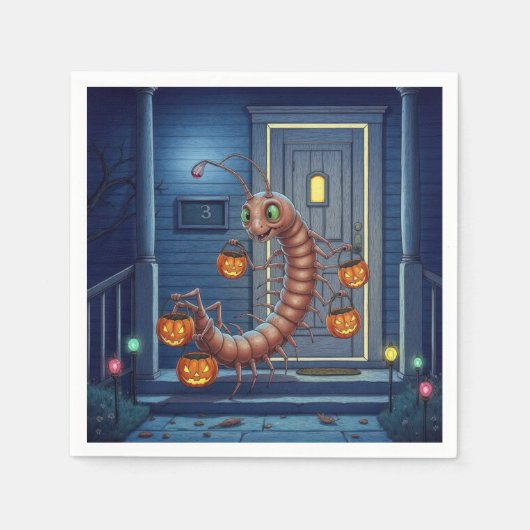 Halloween Centipede Trick or Treater Servet (Voorkant)