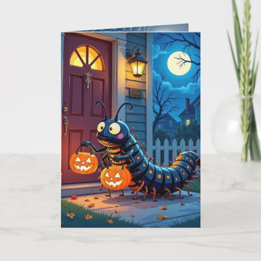 Halloween Centipede Trick or Treating Kaart (Voorkant)