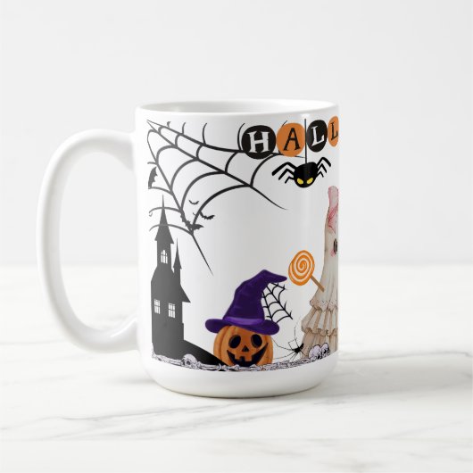 Halloween Ceramic Mug, Halloween Ghost Mug Koffiemok (Links)